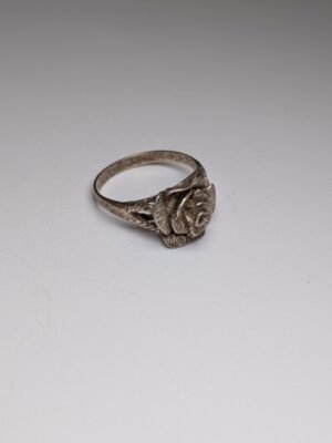 Vintage Sterling Silver Flower Rose Ring | Size N 1/2 | 925 Silver