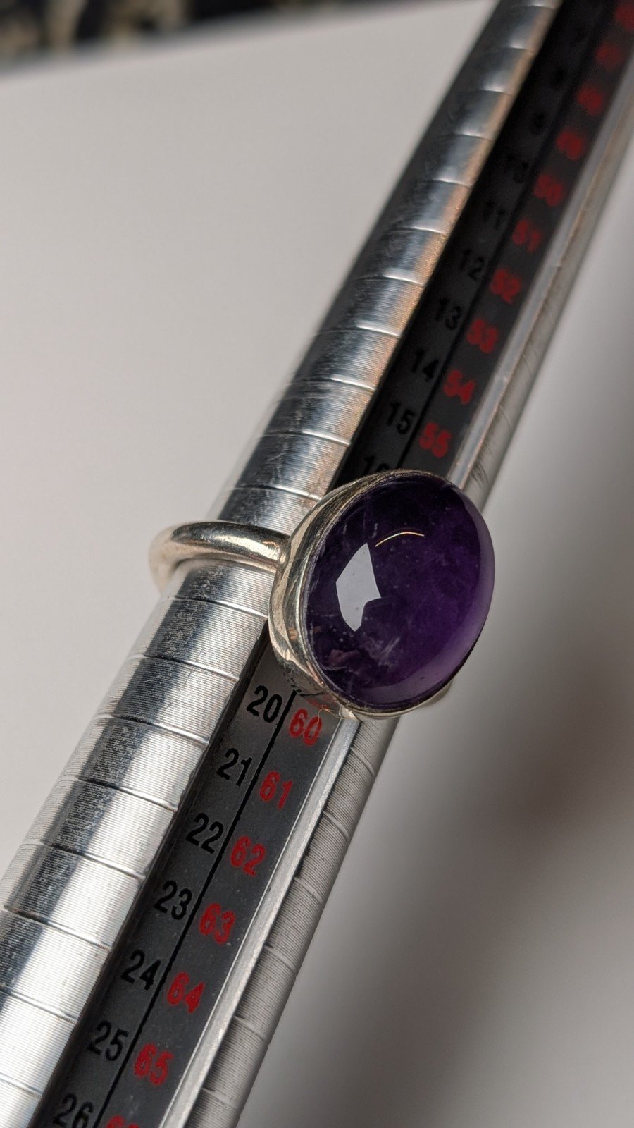 Vintage Sterling Silver Purple Gemstone Amethyst Ring | Size Q 1/2 | 925 Silver - Image 6