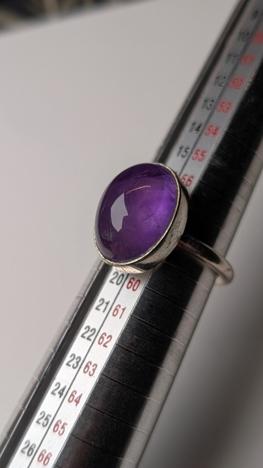 Vintage Sterling Silver Purple Gemstone Amethyst Ring | Size Q 1/2 | 925 Silver - Image 7