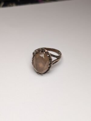 Vintage Sterling Silver Smokey Quartz Gemstone Ring | Size M | 925 Silver