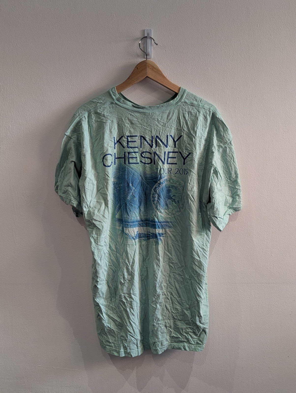 Vintage Style Kenny Chesney Big Revival Tour 2015 Teal T Shirt Size X Large - Image 2