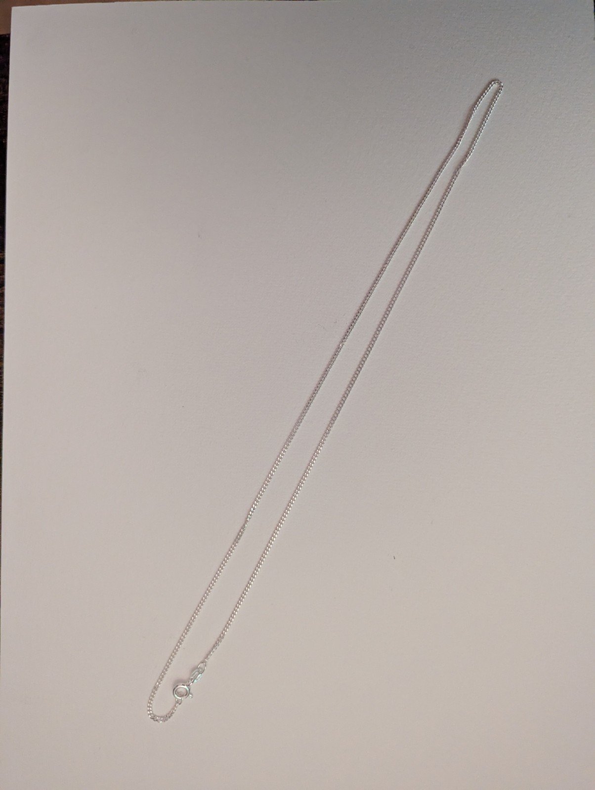 925 Sterling Solid Silver 20-inch Curb Link Chain 51cm | Slight Kinks In Chain