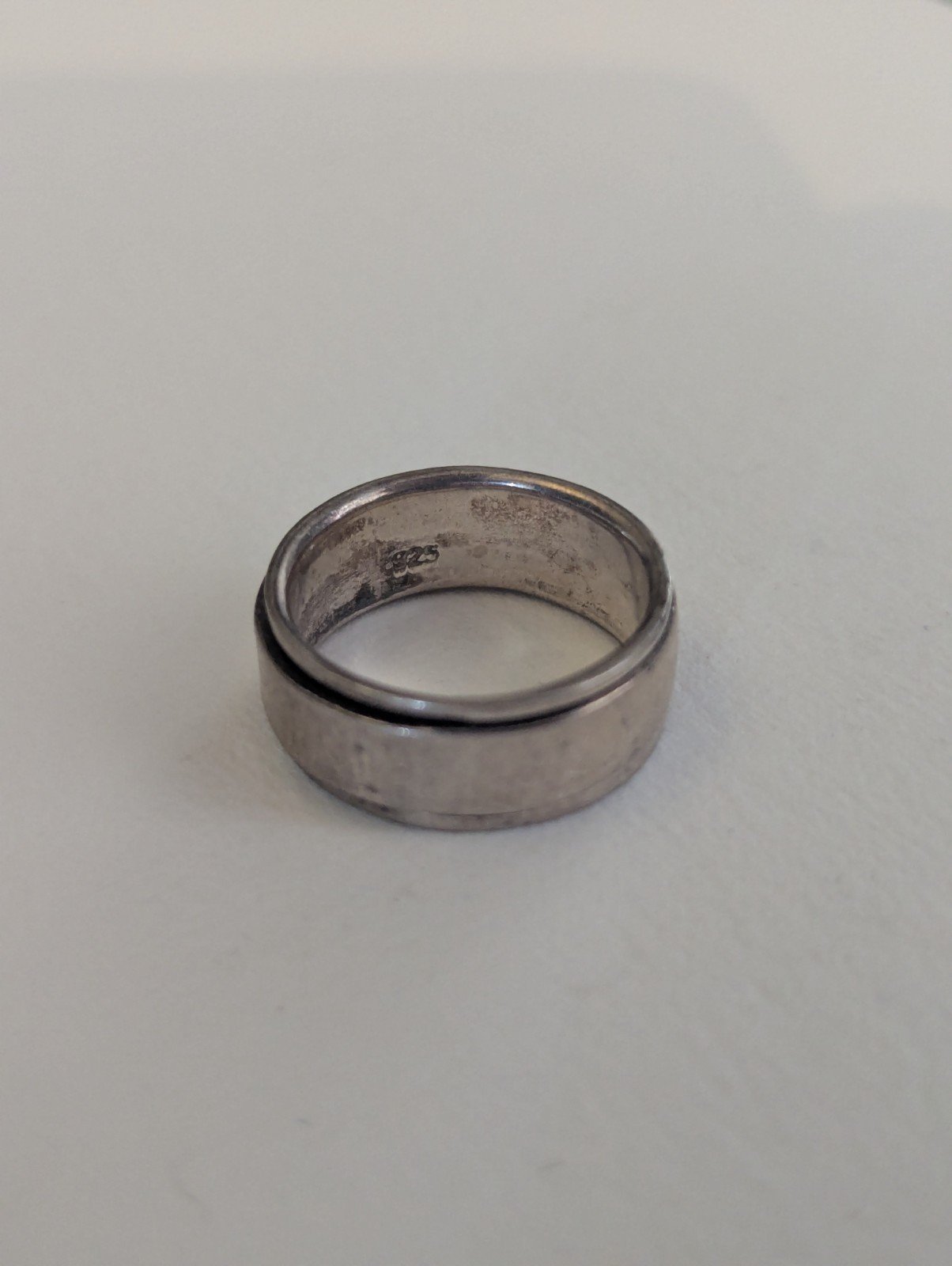Vintage Sterling Silver Spinner Ring | Size Q 1/2 - Image 2