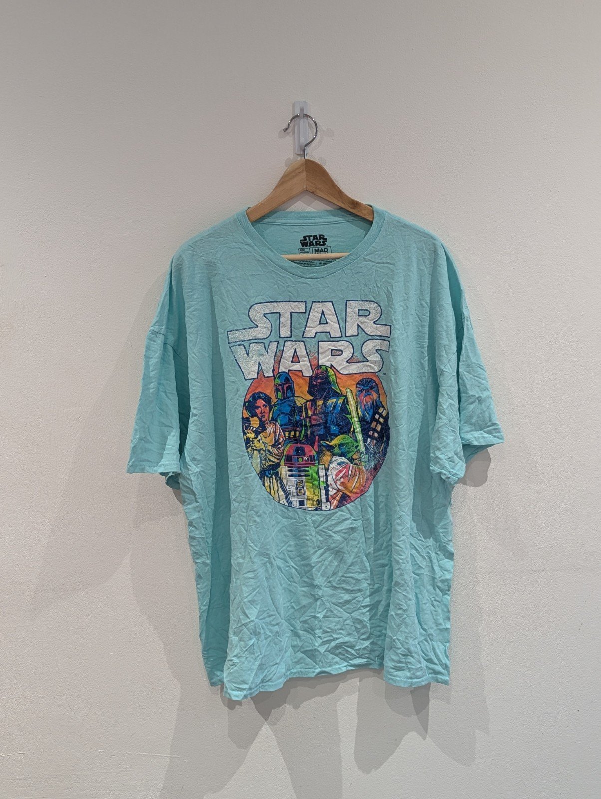 Vintage Style Star Wars MAD Engine Teal/Blue T Shirt XXX Large