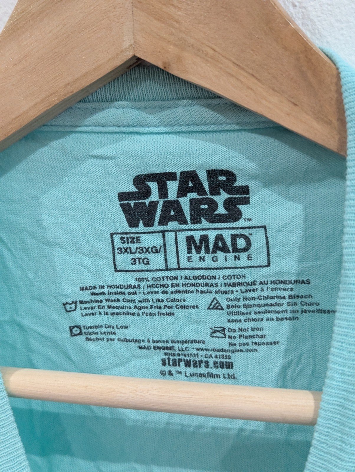 Vintage Style Star Wars MAD Engine Teal/Blue T Shirt XXX Large - Image 3