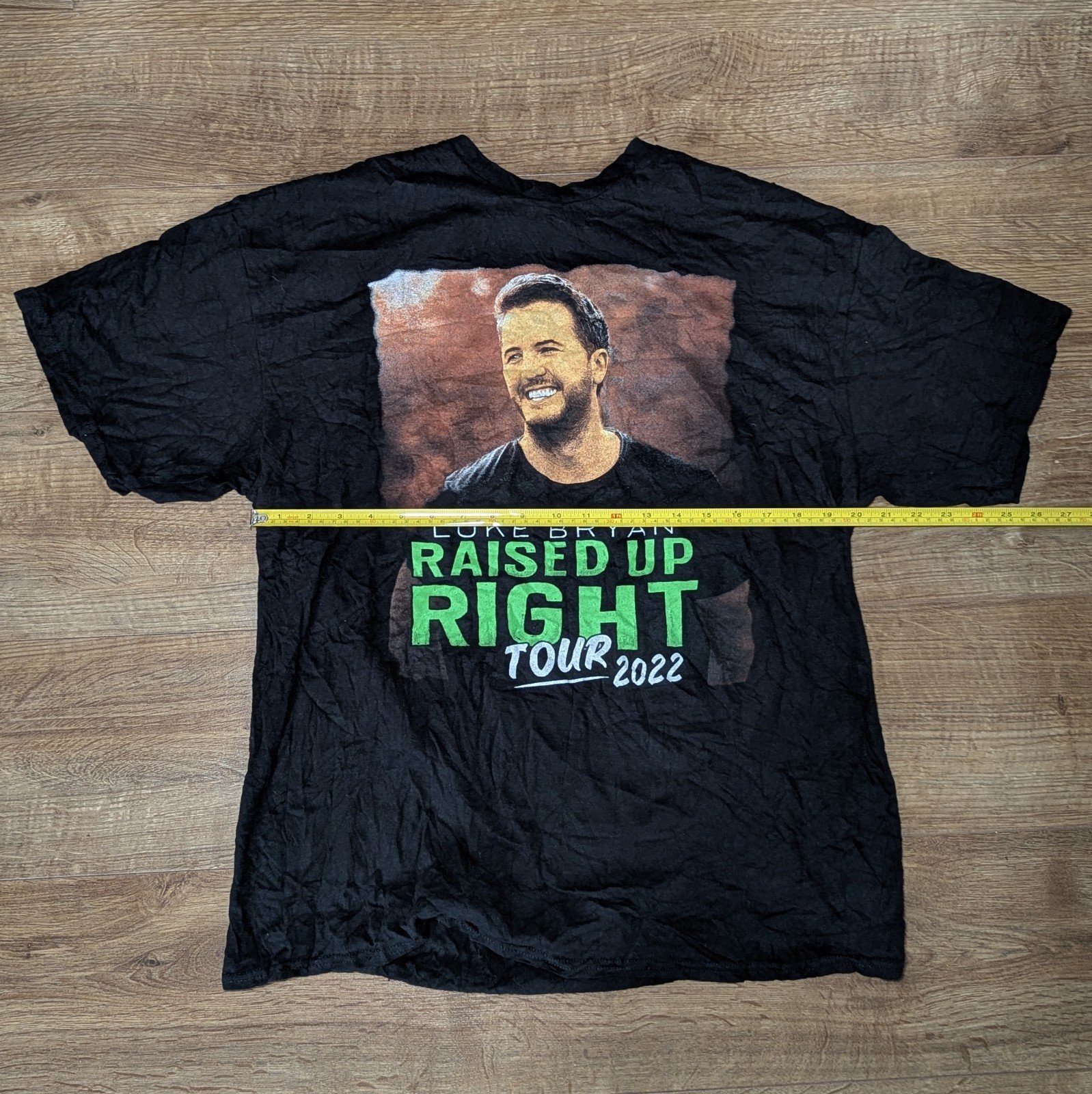 Vintage Style Luke Bryan Raised Up Right Tour 2022 Black T Shirt Extra Large - Image 4