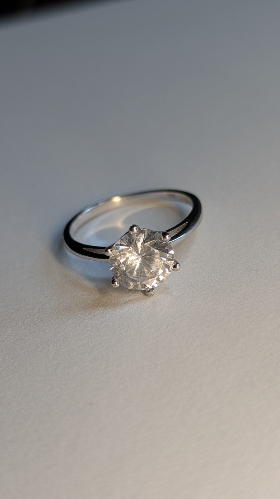 Vintage Sterling Silver Solitaire Ring | Size S 1/2 | 925 Silver - Image 2