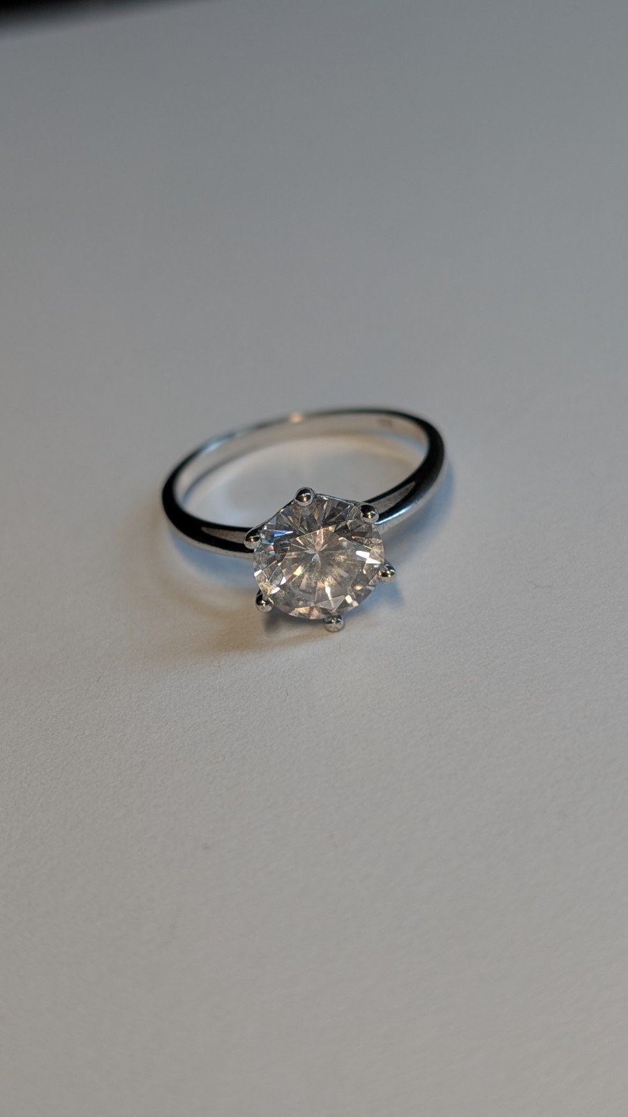 Vintage Sterling Silver Solitaire Ring | Size S 1/2 | 925 Silver - Image 3