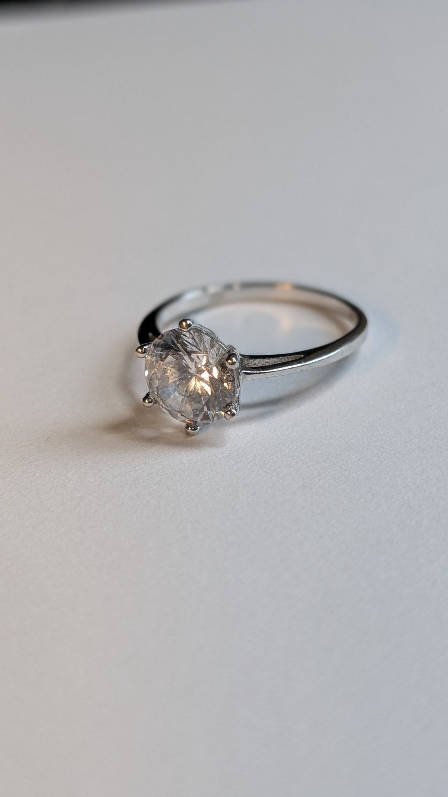 Vintage Sterling Silver Solitaire Ring | Size S 1/2 | 925 Silver - Image 5