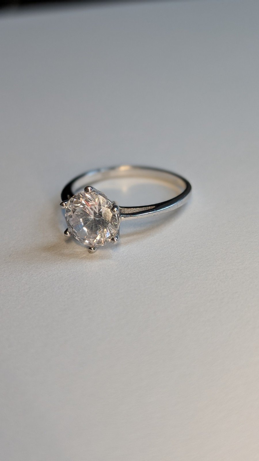 Vintage Sterling Silver Solitaire Ring | Size S 1/2 | 925 Silver - Image 7