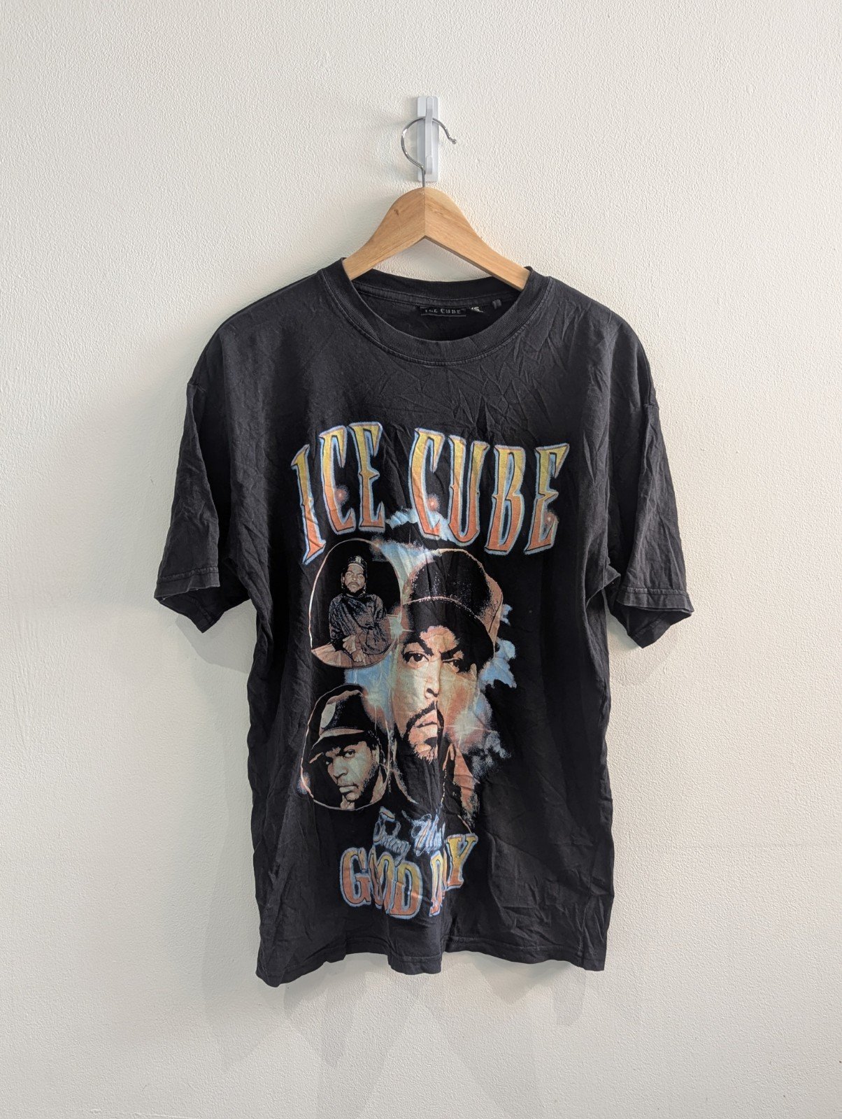Vintage Style Ice Cube Today Was A Good Day Black T Shirt Size Medium / Large