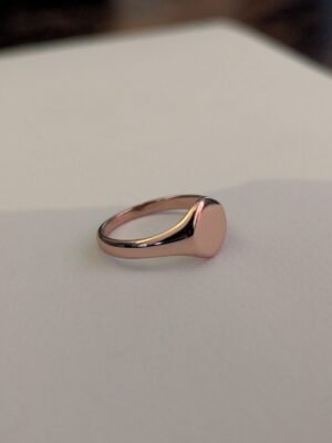 22ct Rose Gold Plated Sterling Silver Traditional Signet Ring | Size T