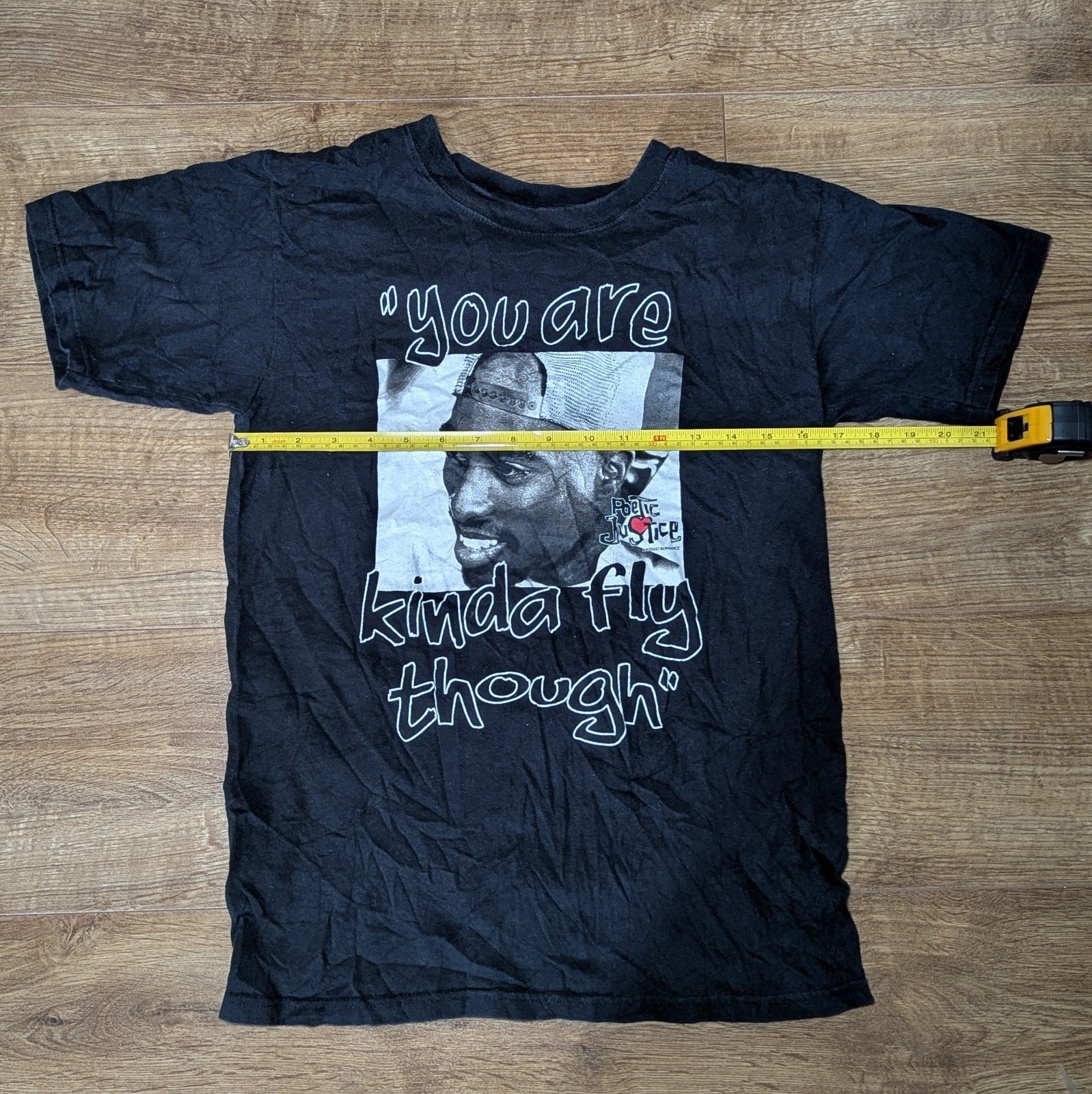 Vintage Style Poetic Justic You Are Kinda Fly Though Black T Shirt Size Small - Image 3