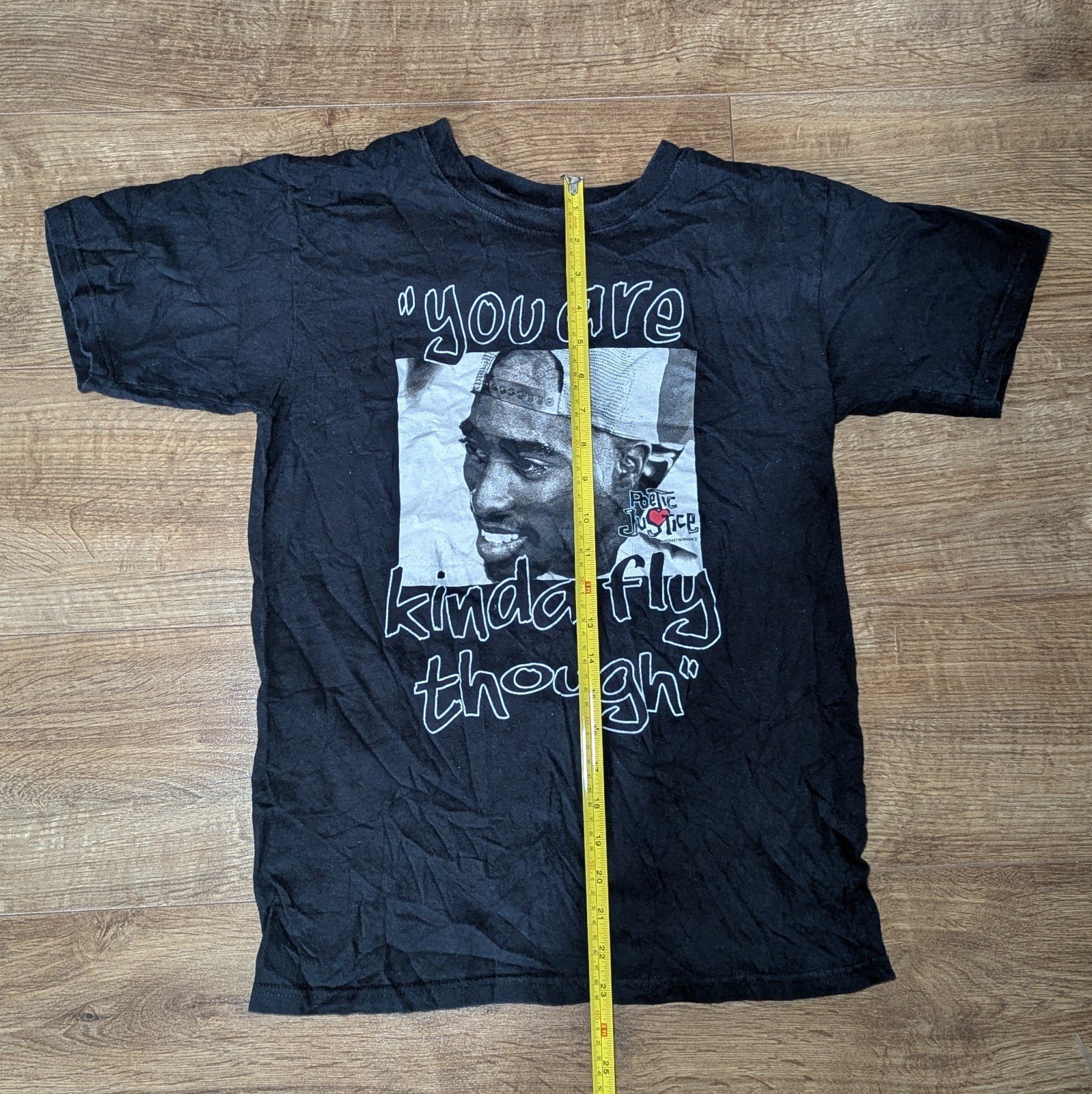 Vintage Style Poetic Justic You Are Kinda Fly Though Black T Shirt Size Small - Image 4