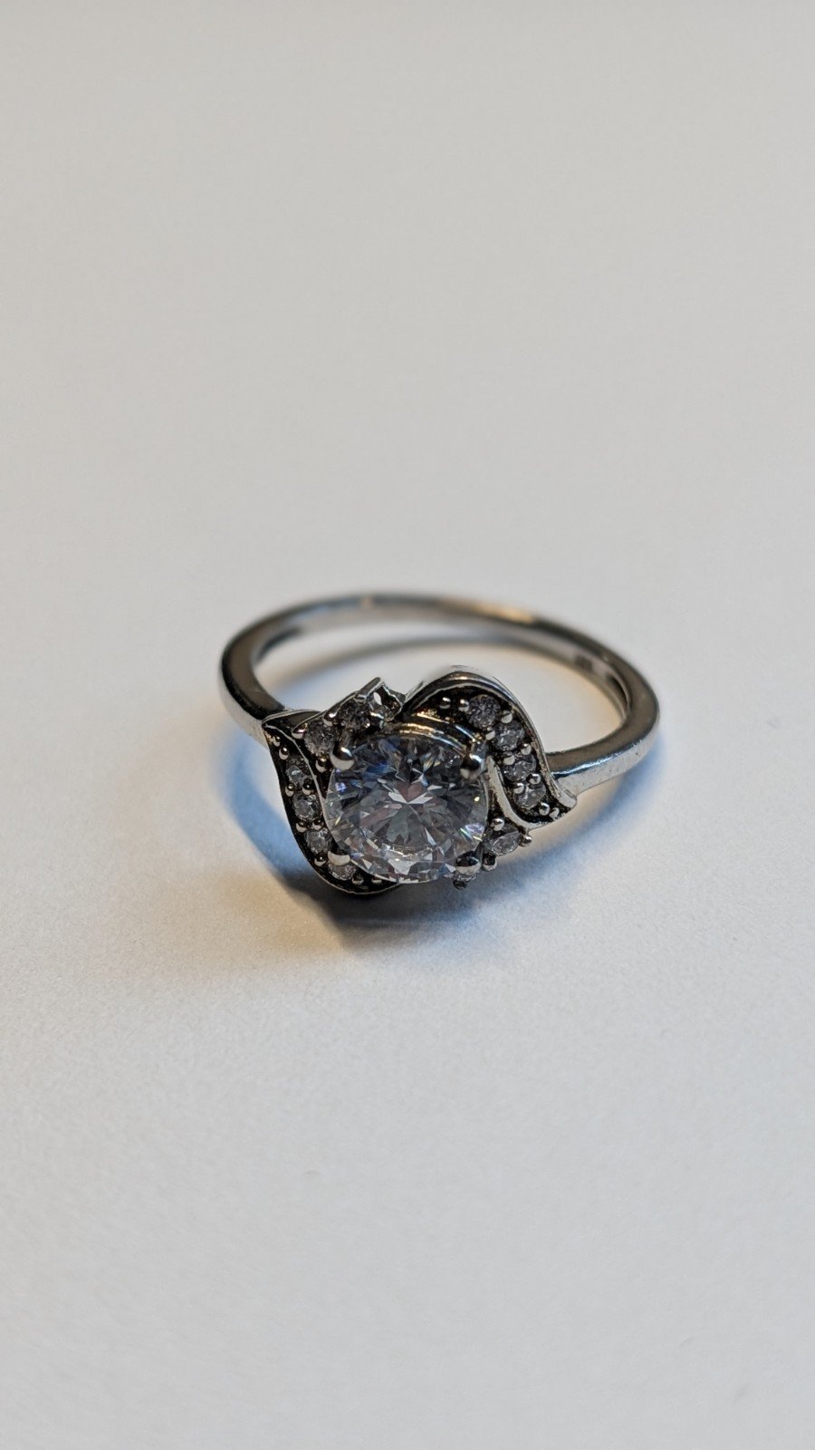 Vintage Sterling Silver Swarovski Halo Style Ring | Size Q | 925 Silver