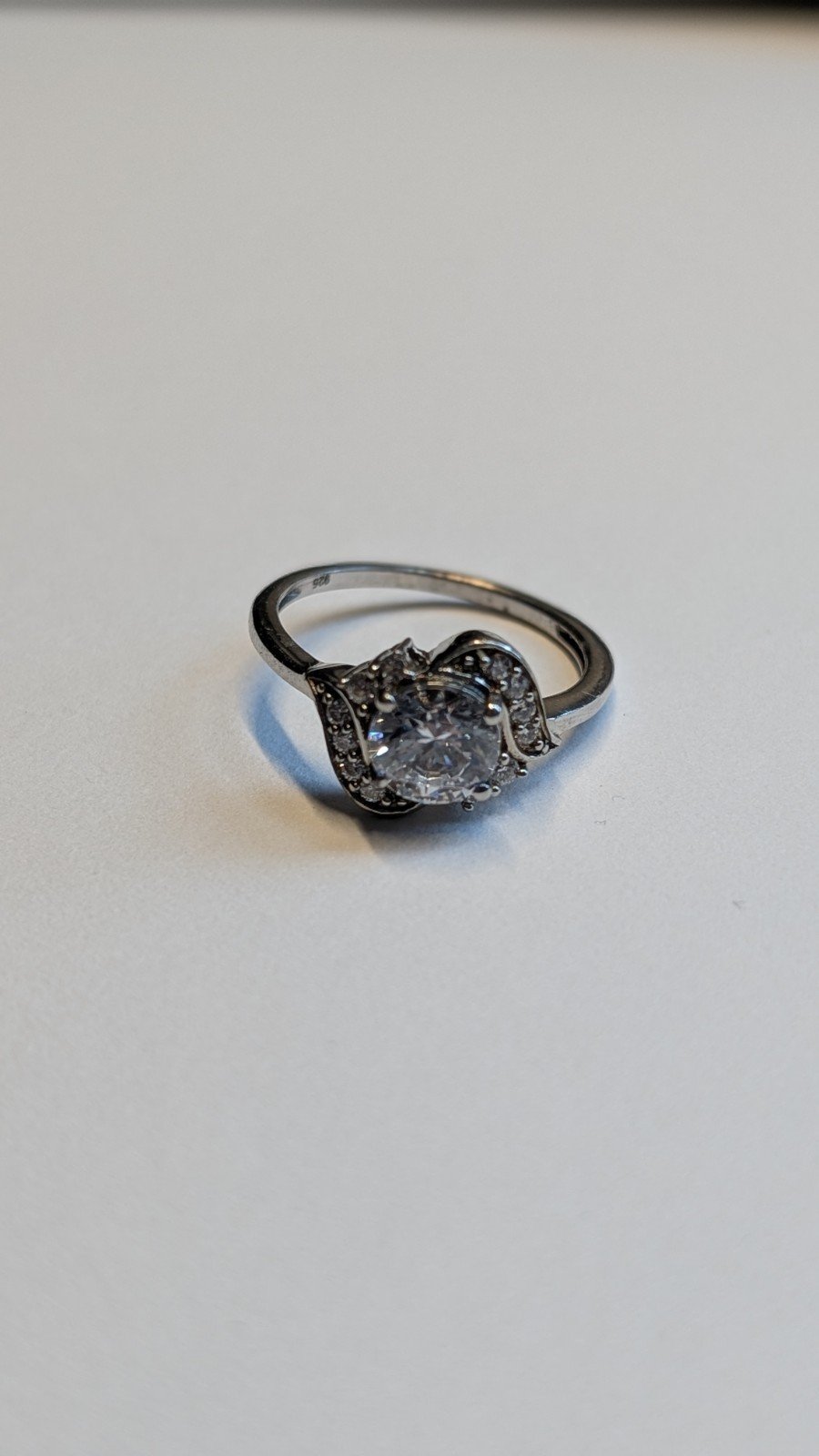 Vintage Sterling Silver Swarovski Halo Style Ring | Size Q | 925 Silver - Image 2