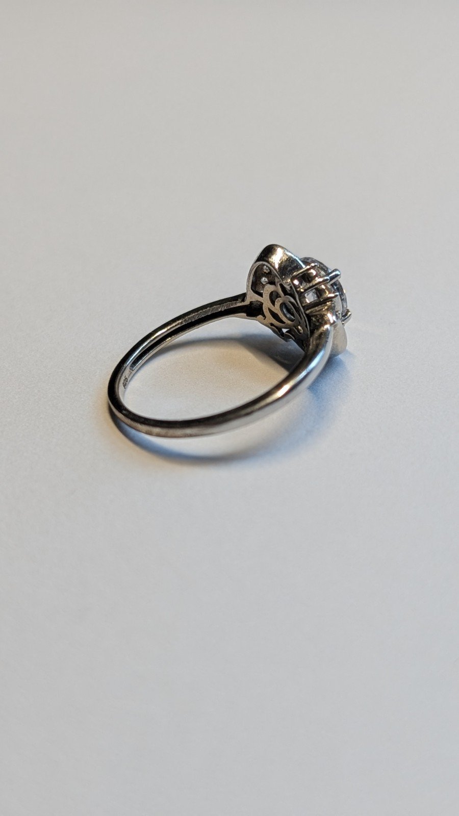 Vintage Sterling Silver Swarovski Halo Style Ring | Size Q | 925 Silver - Image 3