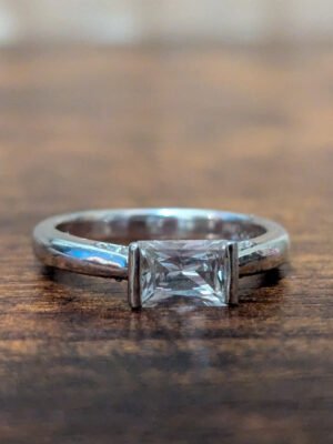 Sterling Silver CZ Ring Size O 1/2