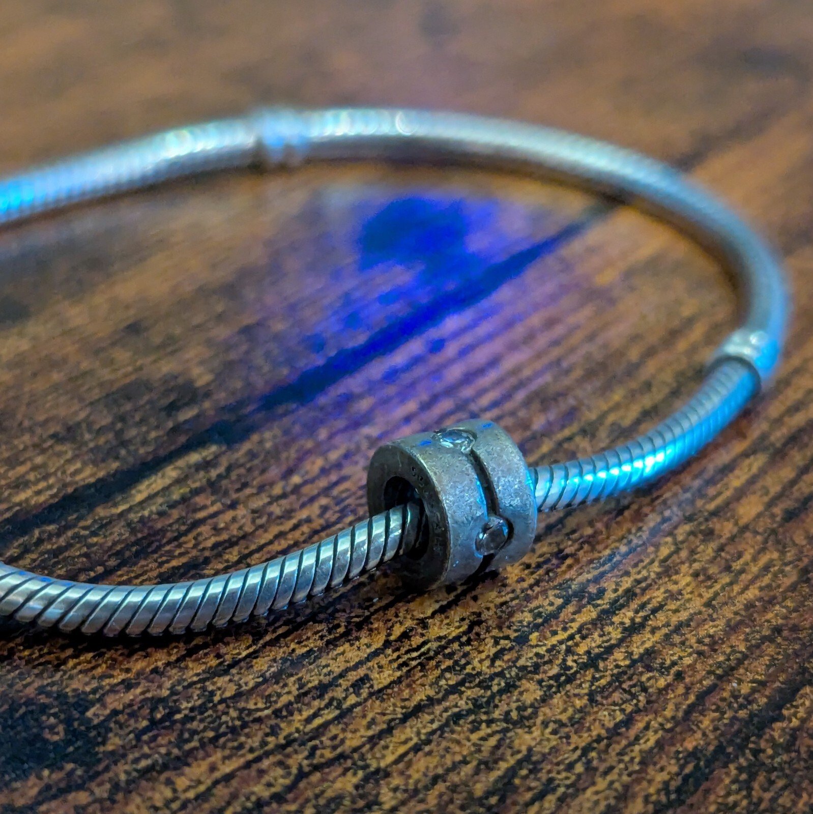 Pandora Sterling Silver with Clear CZ Barrel Collar Charm - Image 2