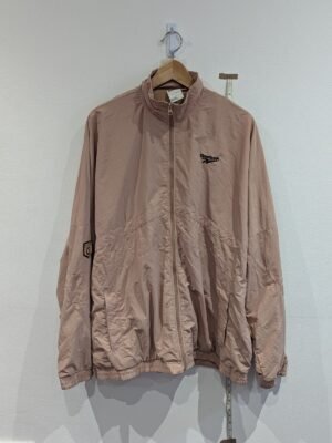 Vintage Reebok Mens Windbreaker Jacket Beige Size: Large Full Zip Logo