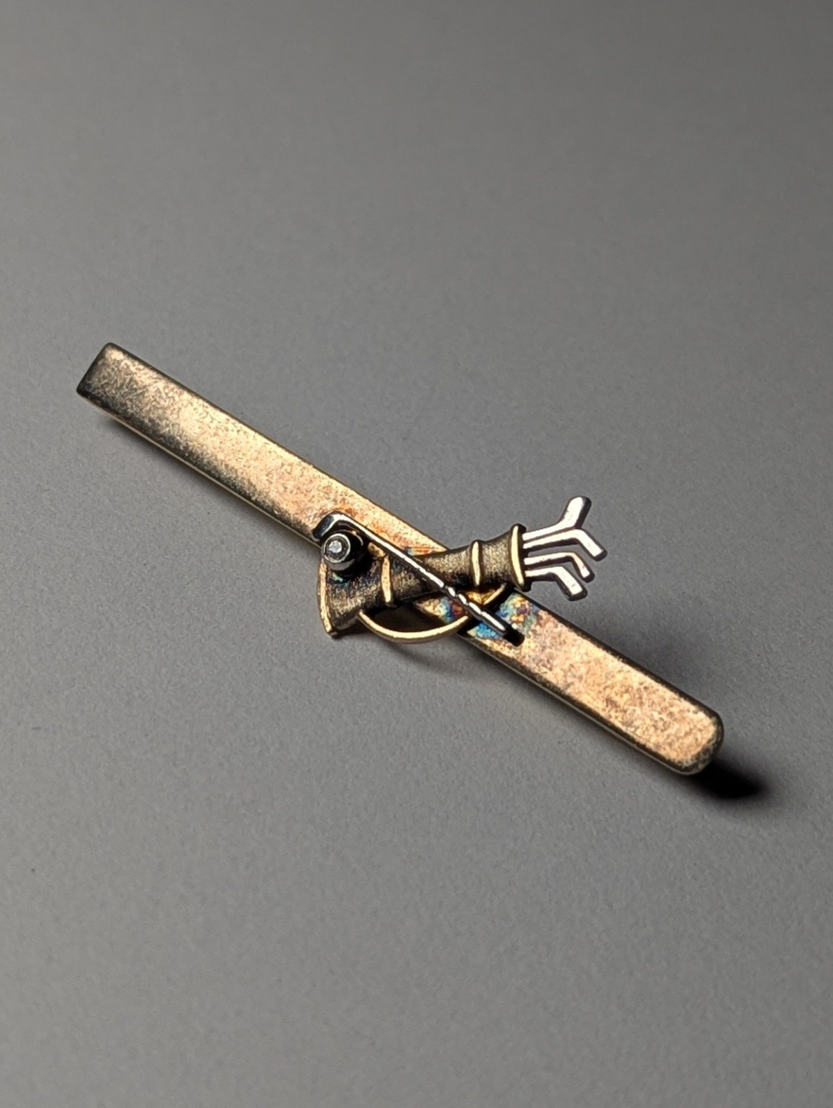 Vintage Sterling Silver Gold Tone Golf Tie Clip | 925 Silver | Golf Tie Clip - Image 2
