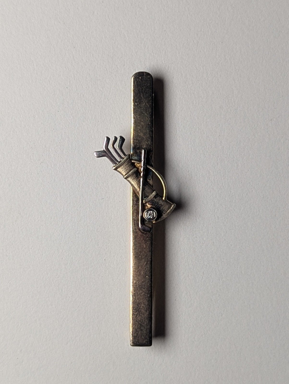 Vintage Sterling Silver Gold Tone Golf Tie Clip | 925 Silver | Golf Tie Clip - Image 3