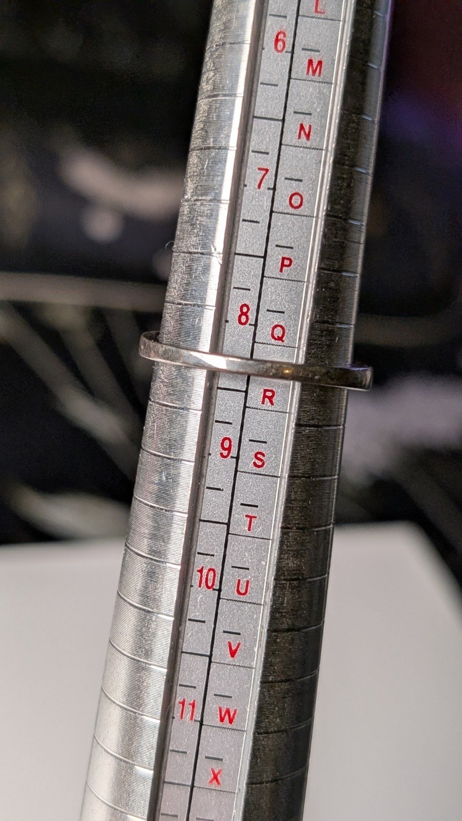 Vintage Sterling Silver Silver Row Clear Gemstone Ring | Size Q 1/2 | 925 - Image 6