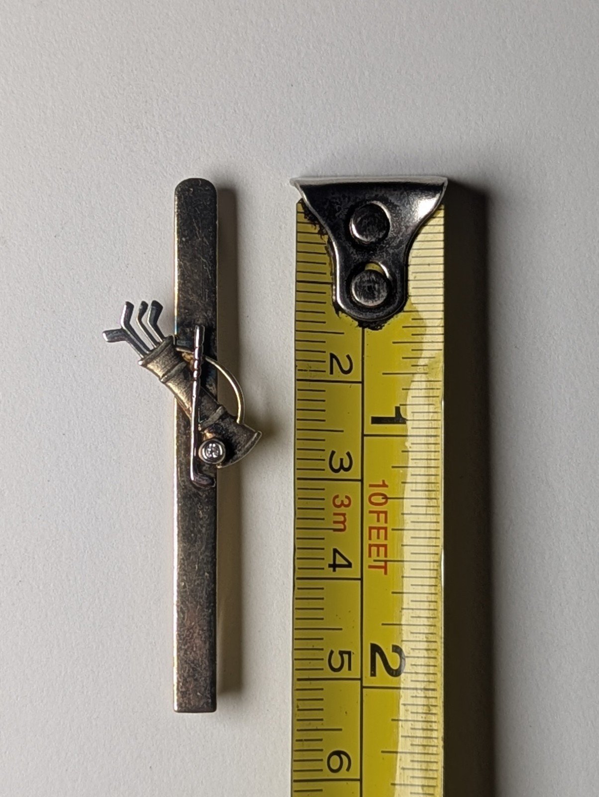 Vintage Sterling Silver Gold Tone Golf Tie Clip | 925 Silver | Golf Tie Clip - Image 4