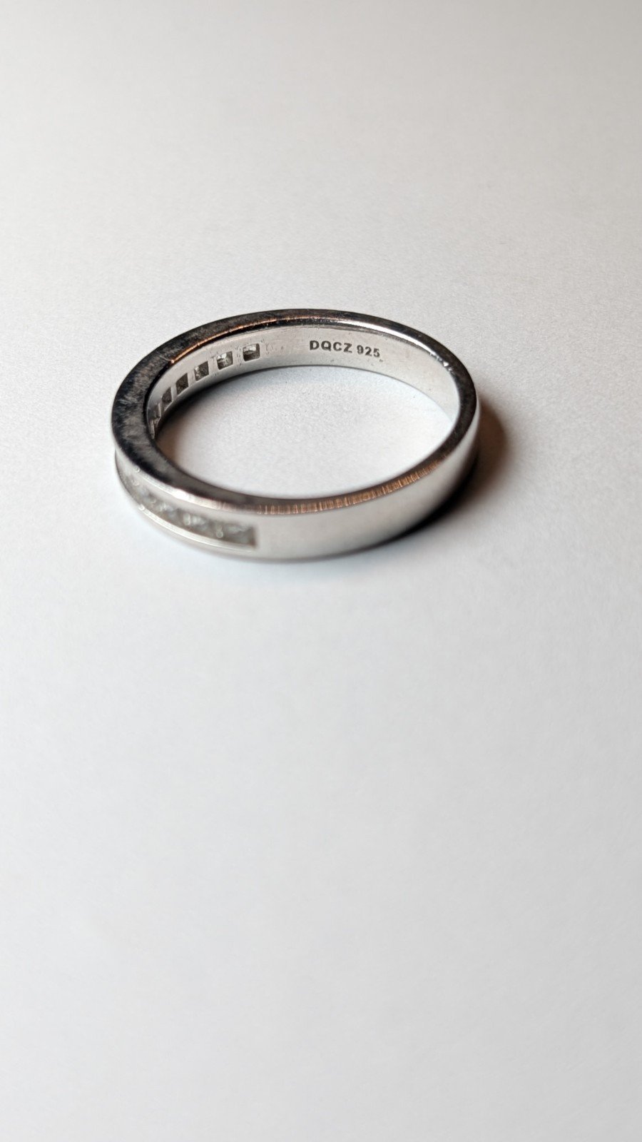 Vintage Sterling Silver DQCZ Row Ring | Size U | 925 Silver - Image 2