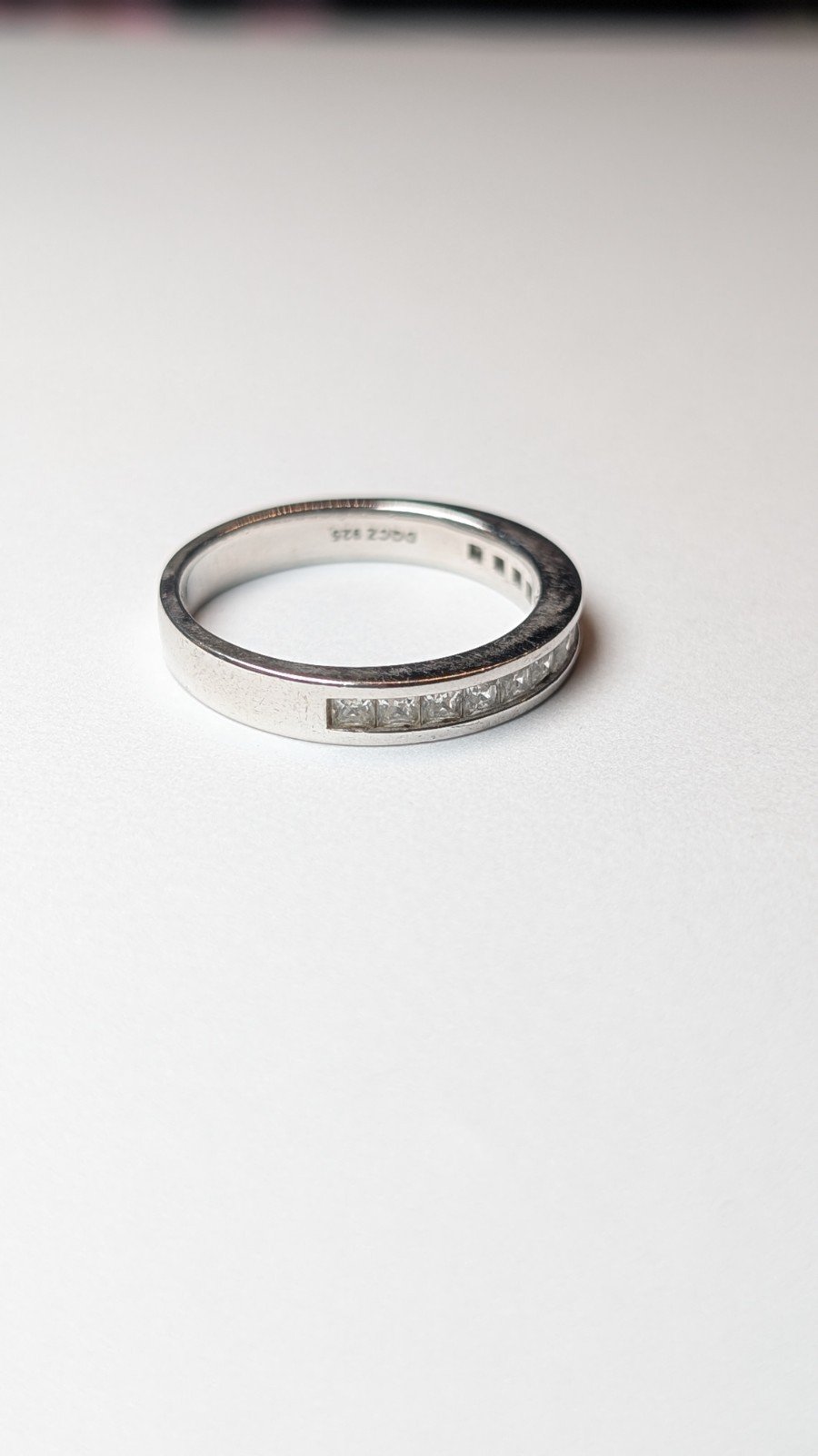 Vintage Sterling Silver DQCZ Row Ring | Size U | 925 Silver - Image 3