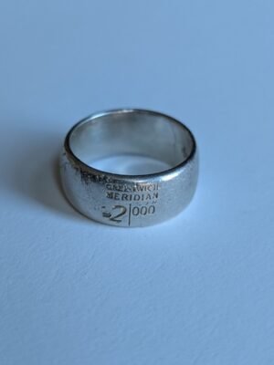 Vintage Sterling Silver Greenwich Meridian Millennial Band Ring | Size L 1/2