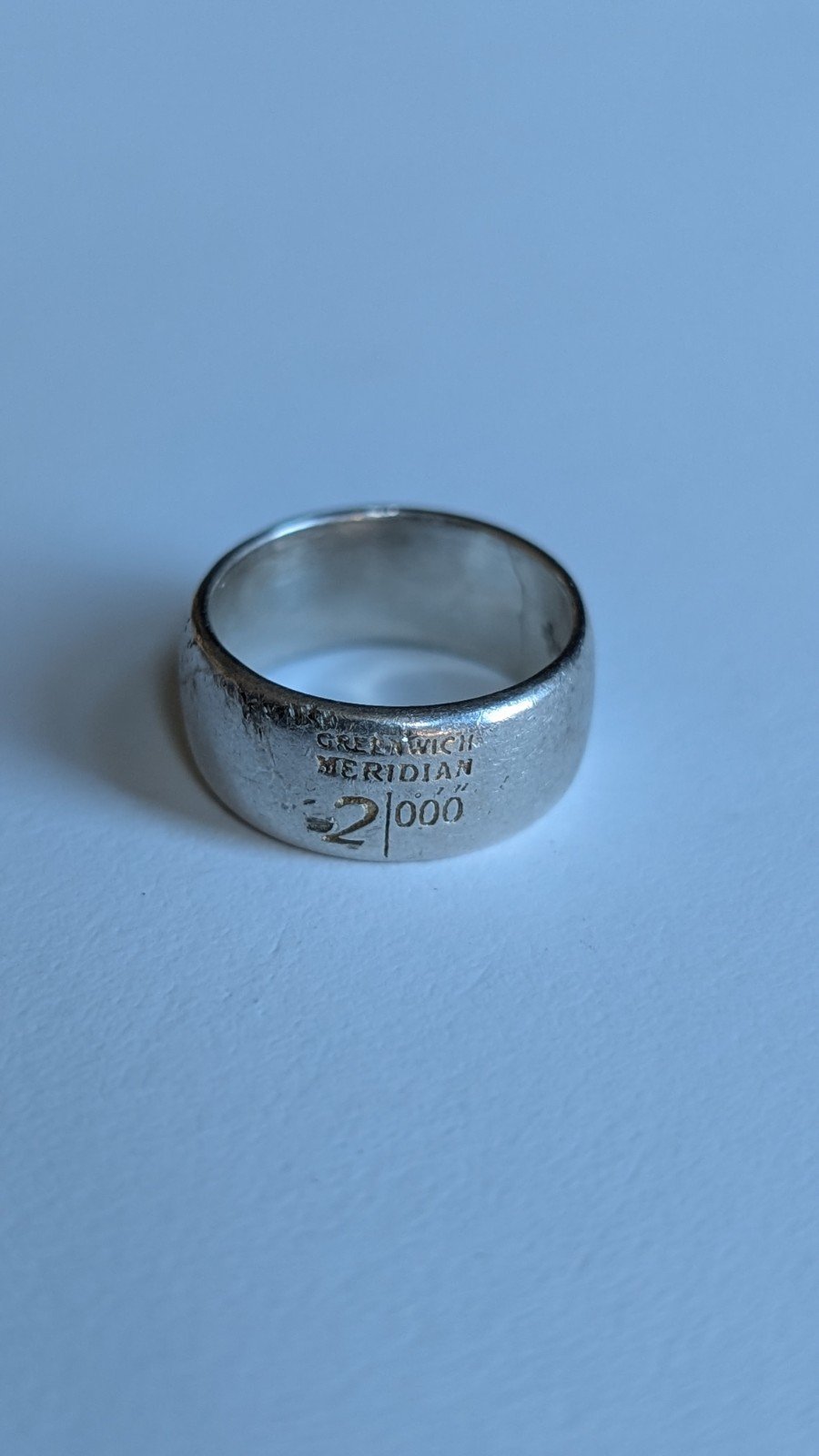 Vintage Sterling Silver Greenwich Meridian Millennial Band Ring | Size L 1/2