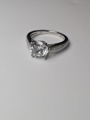 Vintage Sterling Silver CZ Stone Ring | Size J 1/2 | 925 Silver