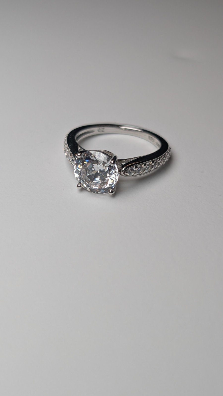 Vintage Sterling Silver CZ Stone Ring | Size J 1/2 | 925 Silver