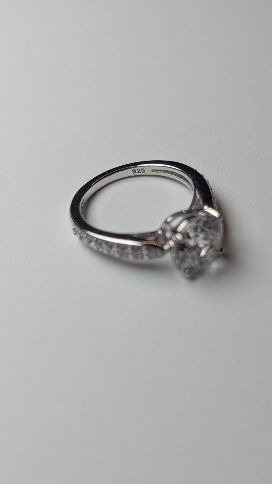 Vintage Sterling Silver CZ Stone Ring | Size J 1/2 | 925 Silver - Image 2