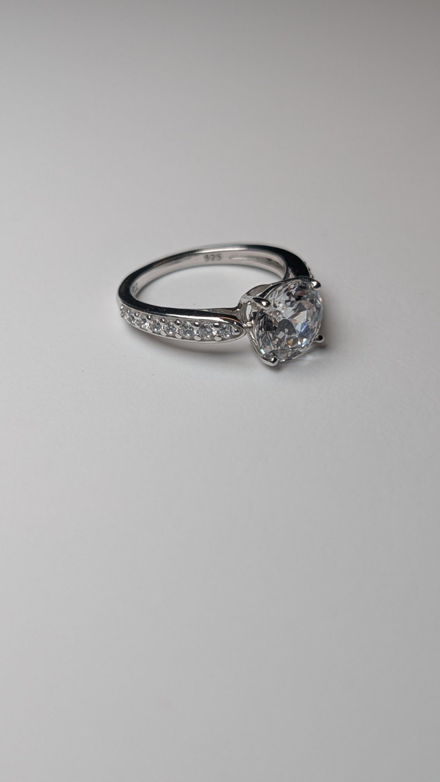 Vintage Sterling Silver CZ Stone Ring | Size J 1/2 | 925 Silver - Image 3