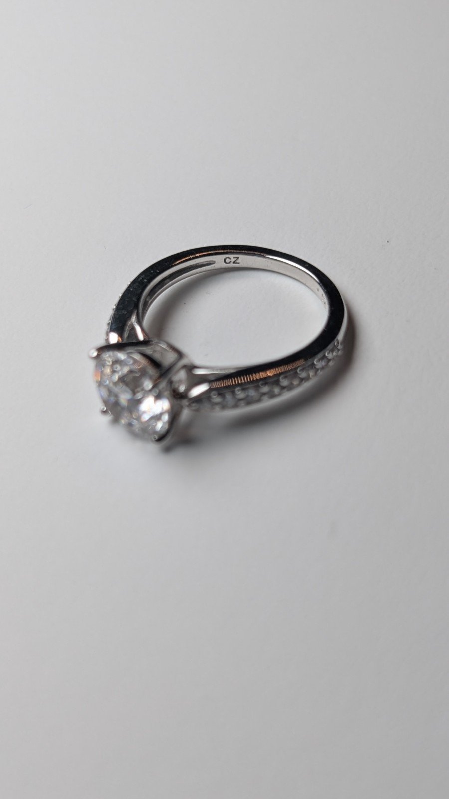 Vintage Sterling Silver CZ Stone Ring | Size J 1/2 | 925 Silver - Image 5