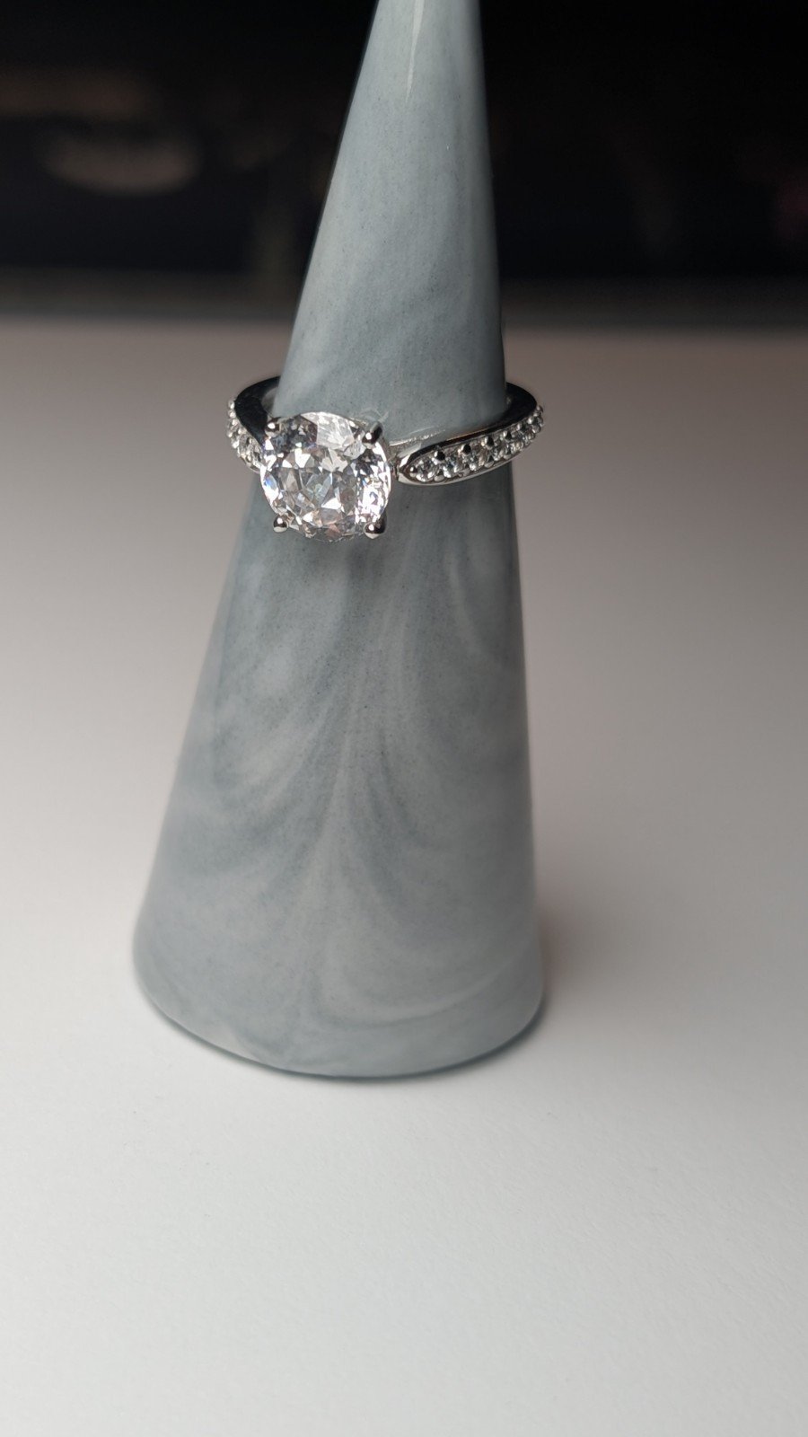 Vintage Sterling Silver CZ Stone Ring | Size J 1/2 | 925 Silver - Image 7