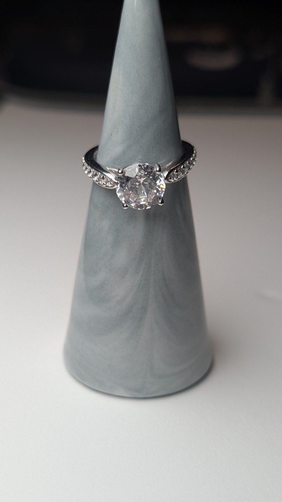 Vintage Sterling Silver CZ Stone Ring | Size J 1/2 | 925 Silver - Image 9