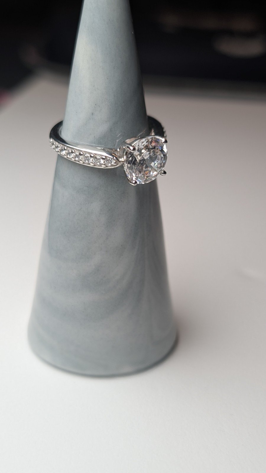 Vintage Sterling Silver CZ Stone Ring | Size J 1/2 | 925 Silver - Image 10