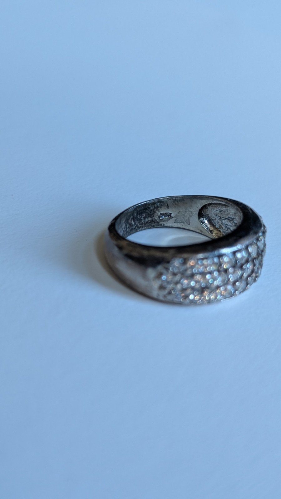 Vintage Sterling Silver CZ 3 Row Cluster Ring | Size M 1/2 | 925 Silver - Image 3