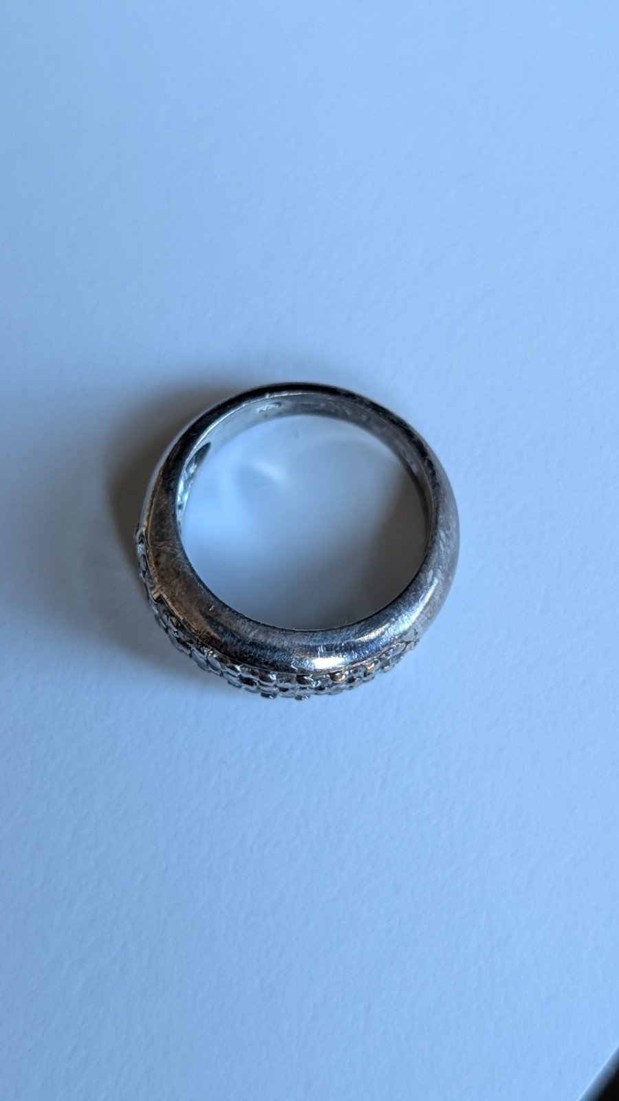 Vintage Sterling Silver CZ 3 Row Cluster Ring | Size M 1/2 | 925 Silver - Image 9