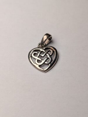 Vintage Sterling Silver Celtic Knott Heart Pendant | 925 Silver