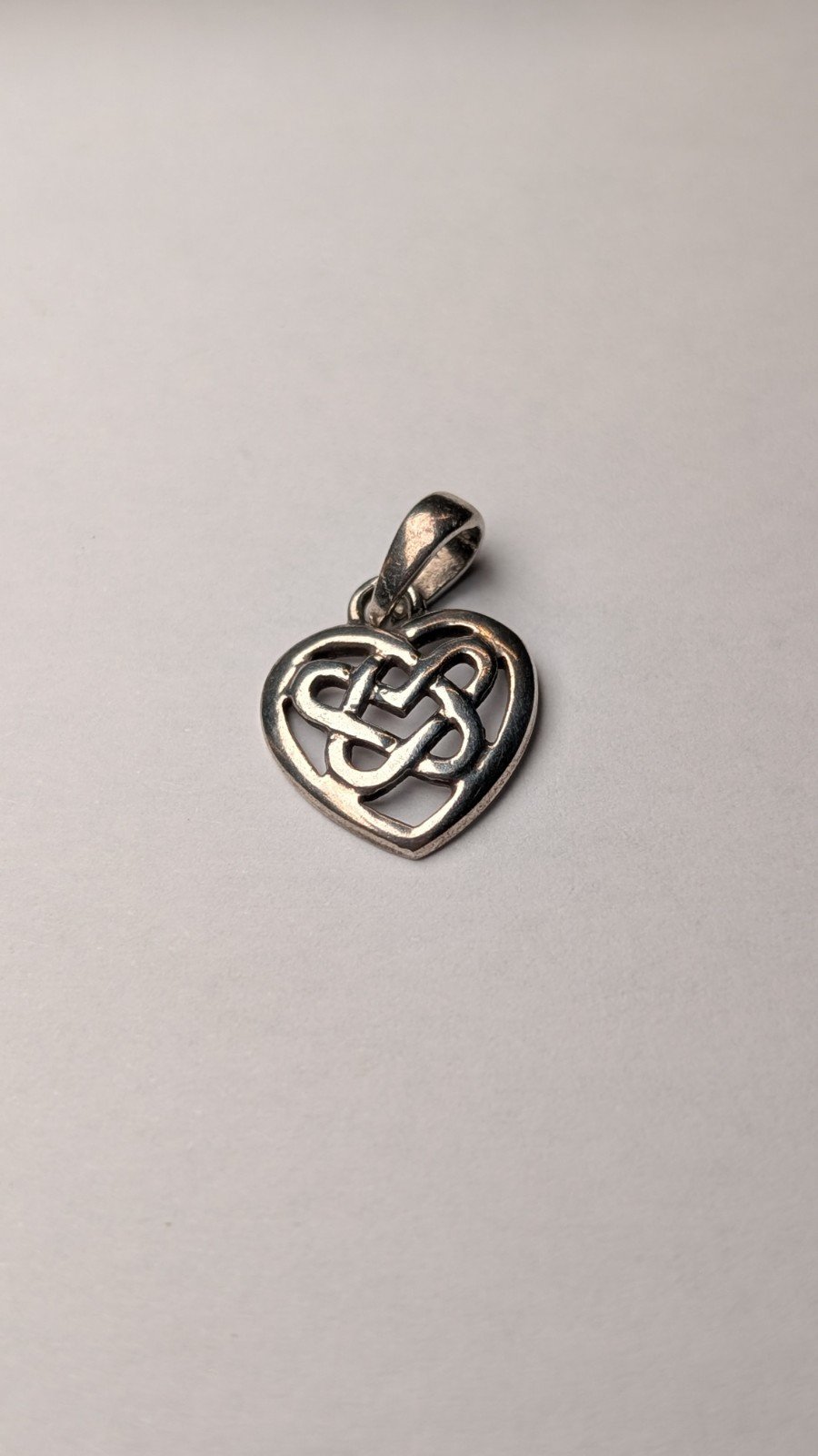 Vintage Sterling Silver Celtic Knott Heart Pendant | 925 Silver