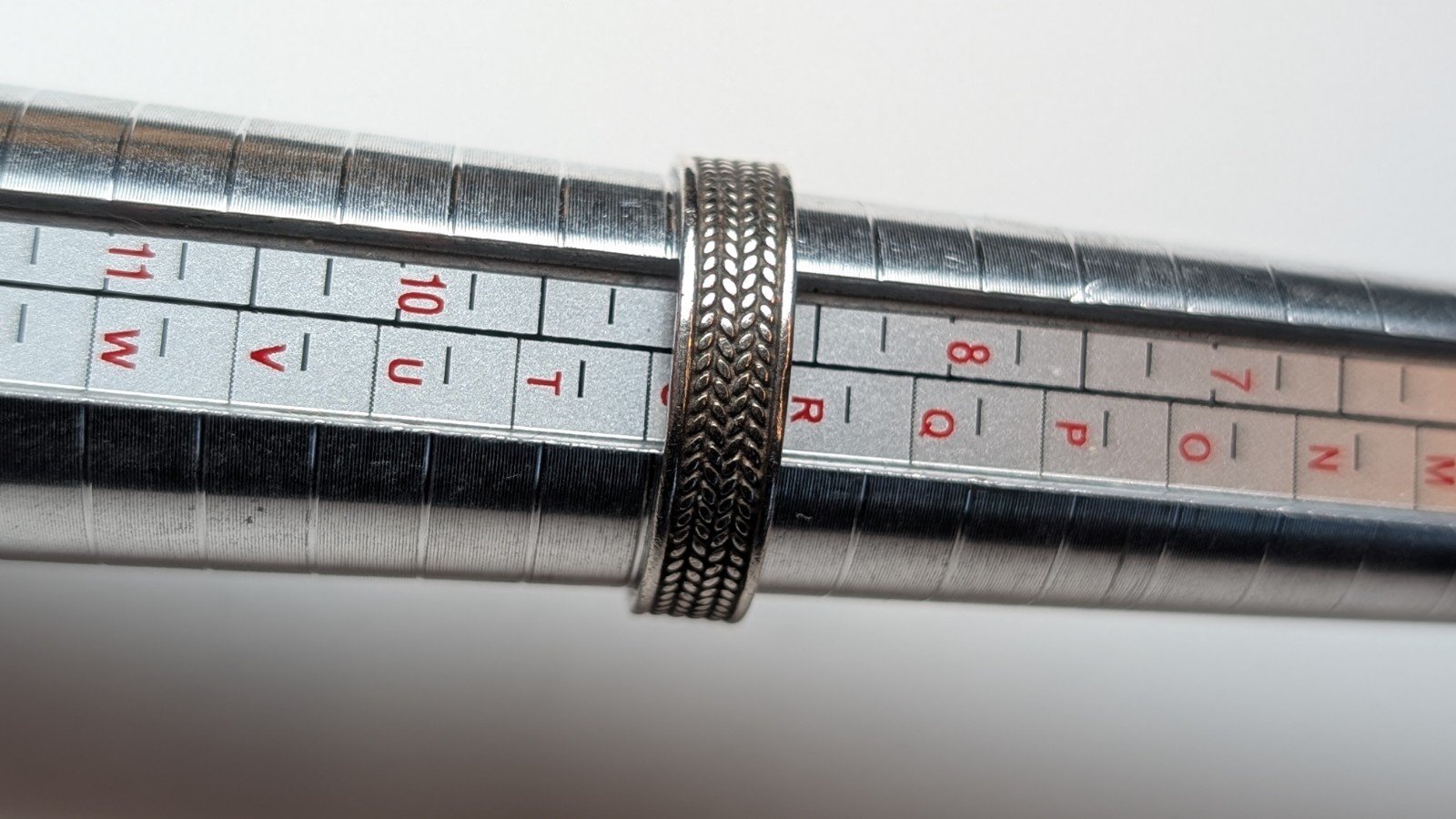 Vintage Sterling Silver Weave Patterned Band Ring | Size R 1/2 | 925 Silver - Image 6