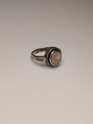 Vintage Sterling Silver Pink Mother Of Pearl Ring | Size D | 925 Silver