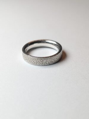 Vintage Sterling Silver Textured Band | Size P | 925 Silver