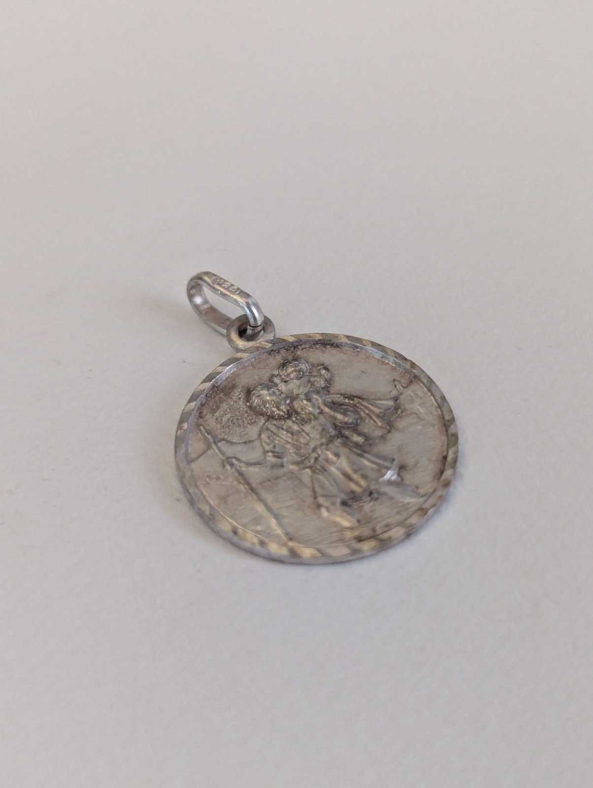 Vintage Sterling Silver St Christopher Pendant | 925 Silver