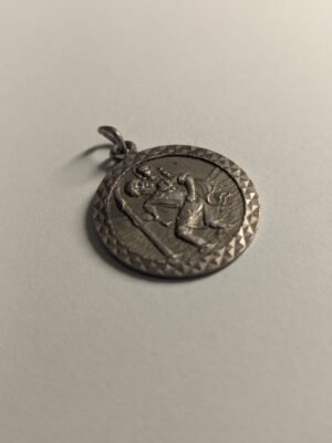 Vintage Sterling Silver St Christopher Pendant 925 Silver Religious Pendant