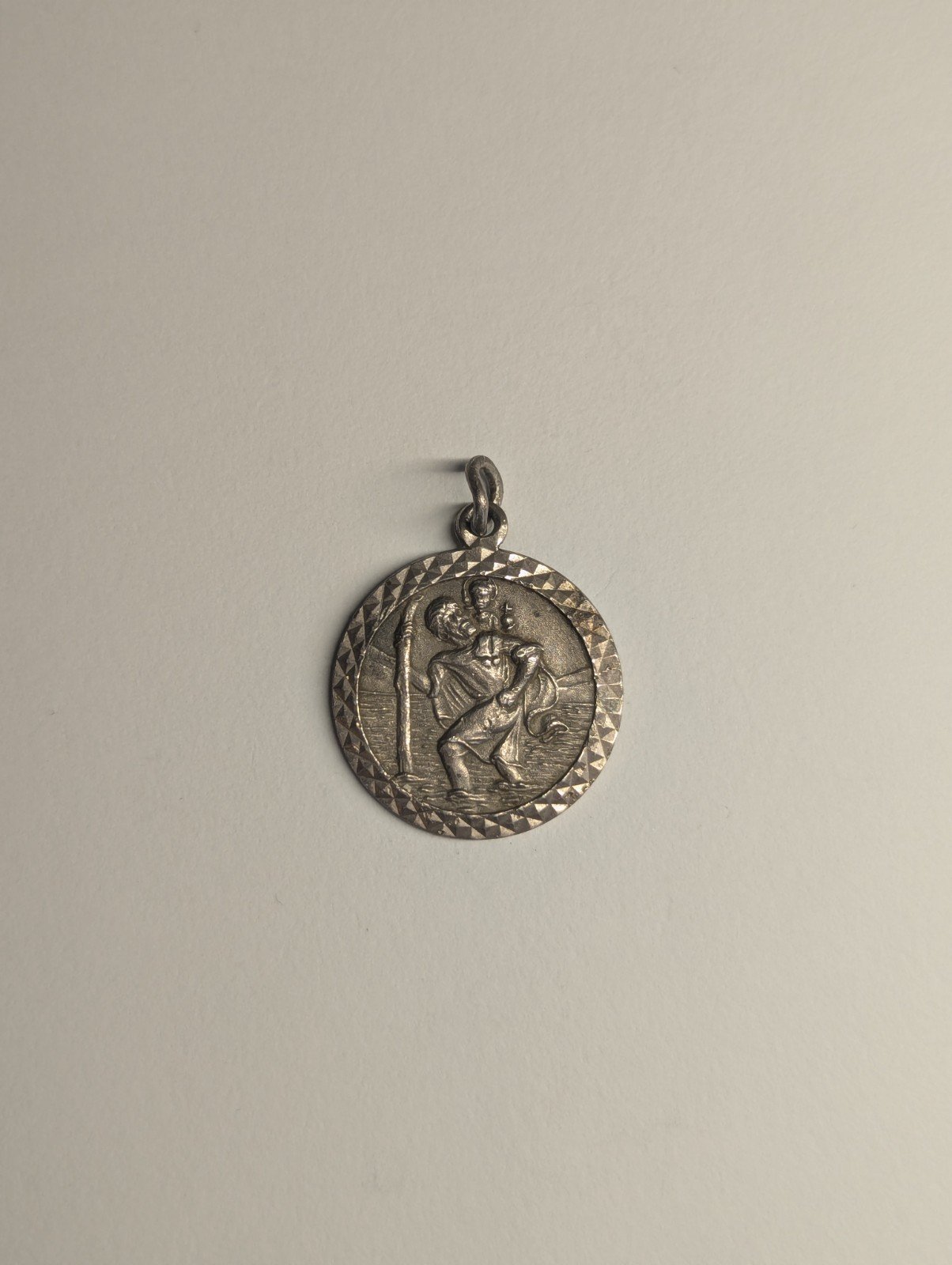 Vintage Sterling Silver St Christopher Pendant 925 Silver Religious Pendant - Image 2